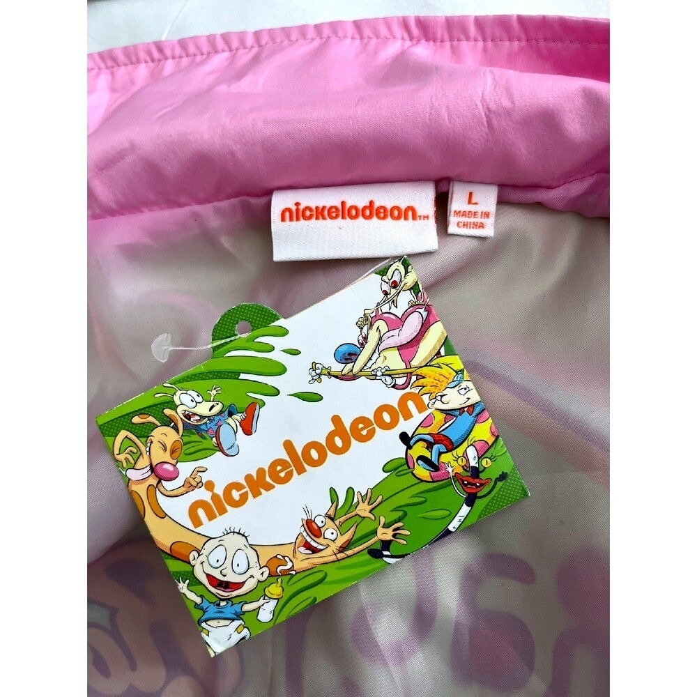Nickelodeon Rugrats 90's Kidcore Windbreaker Full Zip Jacket Purple Green L New - Picture 3 of 6